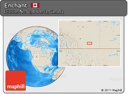 Shaded Relief Location Map of Enchant