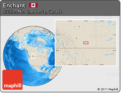 Shaded Relief Location Map of Enchant