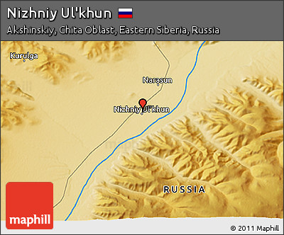 Physical 3D Map of Nizhniy Ul'khun