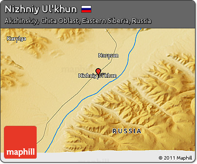 Physical 3D Map of Nizhniy Ul'khun