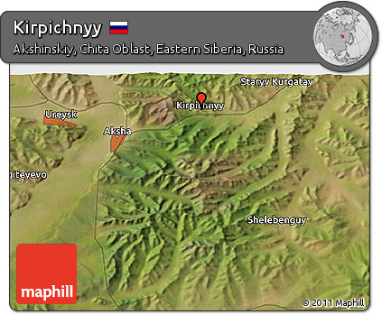 Satellite 3D Map of Kirpichnyy