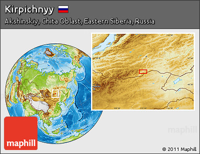 Physical Location Map of Kirpichnyy