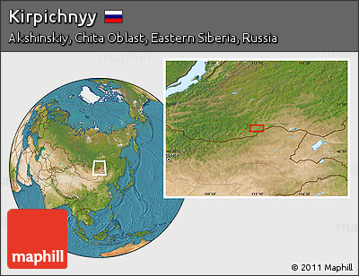Satellite Location Map of Kirpichnyy