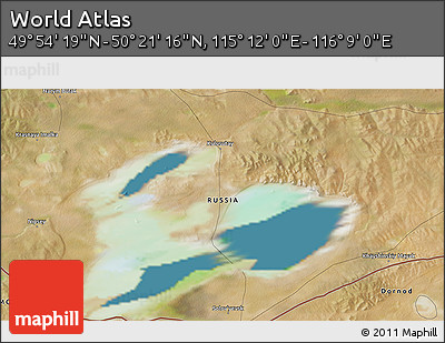 Satellite 3D Map of the Area around 50° 7' 47" N, 115° 40' 30" E