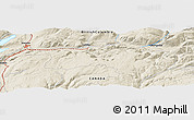 Shaded Relief Panoramic Map of the area around 50° 7' 47" N, 118° 55' 30" W