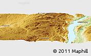 Physical Panoramic Map of the area around 50° 7' 47" N, 119° 46' 30" W