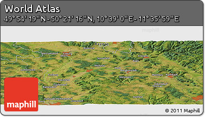 Satellite Panoramic Map of the Area around 50° 7' 47" N, 11° 7' 30" E