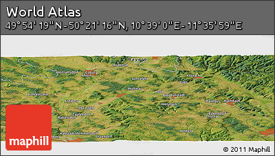 Satellite Panoramic Map of the Area around 50° 7' 47" N, 11° 7' 30" E