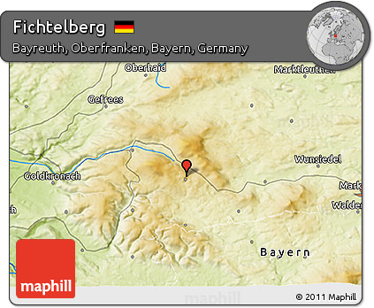Physical 3D Map of Fichtelberg