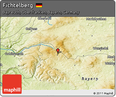 Physical 3D Map of Fichtelberg
