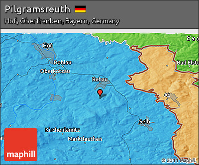 Political 3D Map of Pilgramsreuth