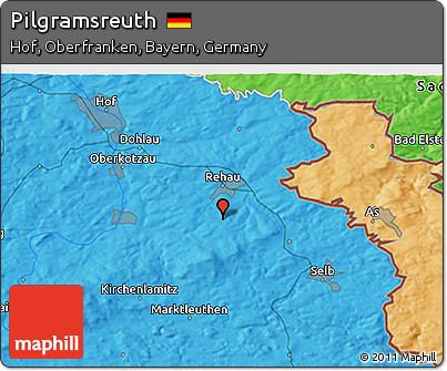 Political 3D Map of Pilgramsreuth