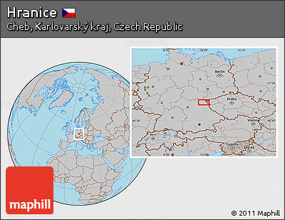 Gray Location Map of Hranice