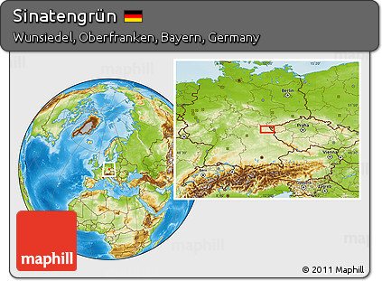 Physical Location Map of Sinatengrün