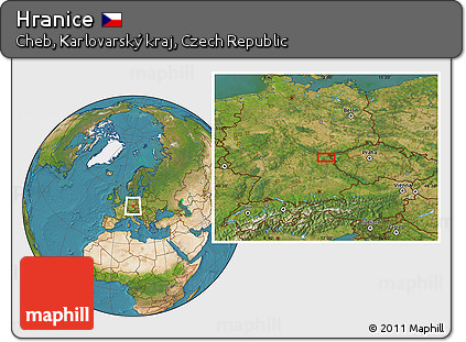 Satellite Location Map of Hranice