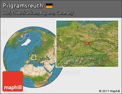 Satellite Location Map of Pilgramsreuth