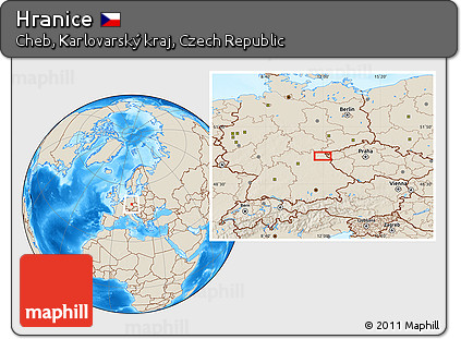 Shaded Relief Location Map of Hranice
