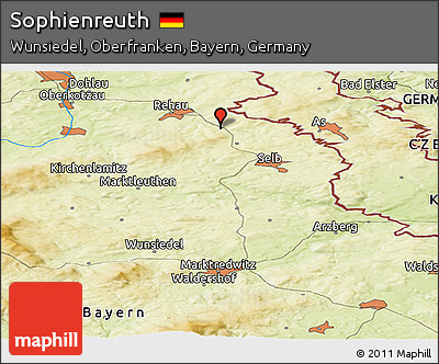 Physical Panoramic Map of Sophienreuth