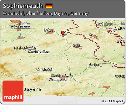 Physical Panoramic Map of Sophienreuth