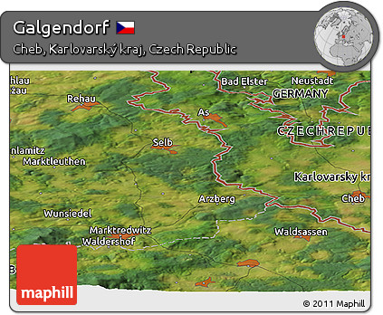 Satellite Panoramic Map of Galgendorf