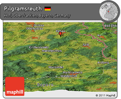 Satellite Panoramic Map of Pilgramsreuth