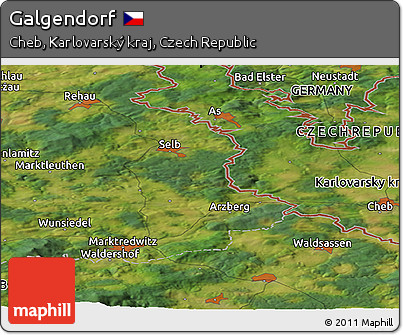 Satellite Panoramic Map of Galgendorf