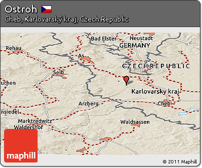 Shaded Relief Panoramic Map of Ostroh