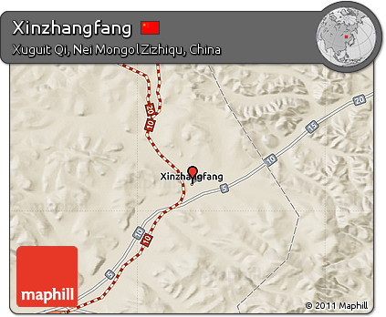 Shaded Relief Map of Xinzhangfang