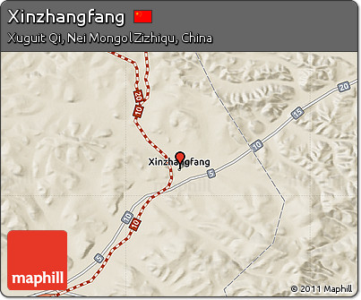 Shaded Relief Map of Xinzhangfang