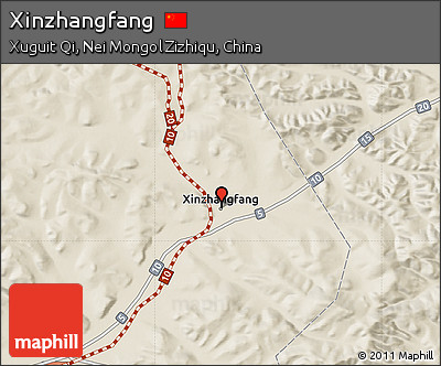 Shaded Relief Map of Xinzhangfang