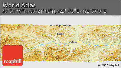 Physical Panoramic Map of the Area around 50° 7' 47" N, 122° 28' 29" E