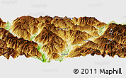 Physical Panoramic Map of the area around 50° 7' 47" N, 123° 10' 30" W
