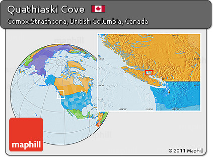 Political Location Map of Quathiaski Cove