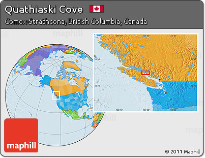Political Location Map of Quathiaski Cove