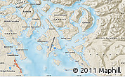 Shaded Relief Map of the area around 50° 7' 47" N, 124° 52' 30" W