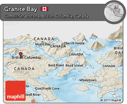 Shaded Relief Panoramic Map of Granite Bay