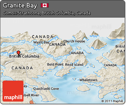 Shaded Relief Panoramic Map of Granite Bay