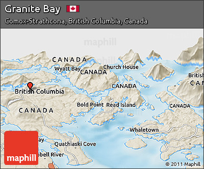 Shaded Relief Panoramic Map of Granite Bay