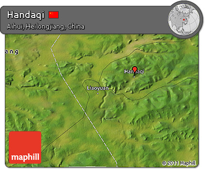 Satellite 3D Map of Handaqi