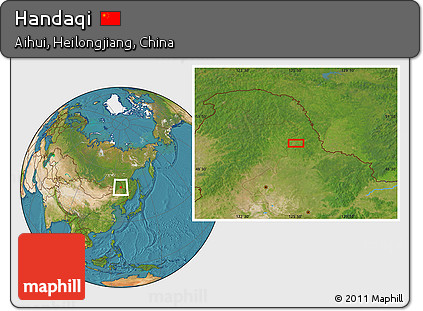 Satellite Location Map of Handaqi