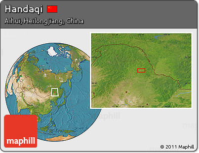 Satellite Location Map of Handaqi