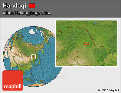 Satellite Location Map of Handaqi