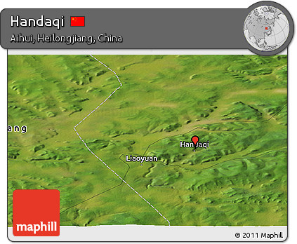 Satellite Panoramic Map of Handaqi