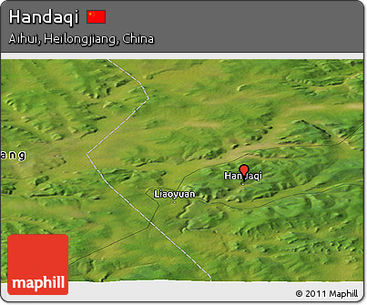 Satellite Panoramic Map of Handaqi