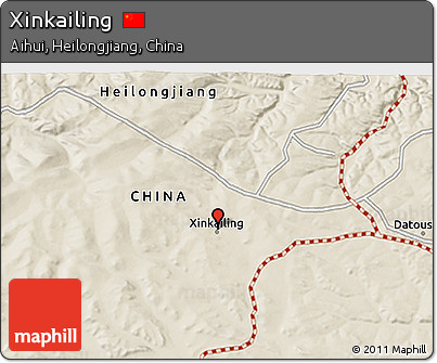 Shaded Relief 3D Map of Xinkailing