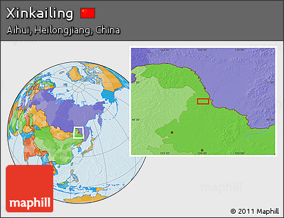Political Location Map of Xinkailing