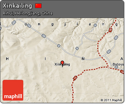 Shaded Relief Map of Xinkailing