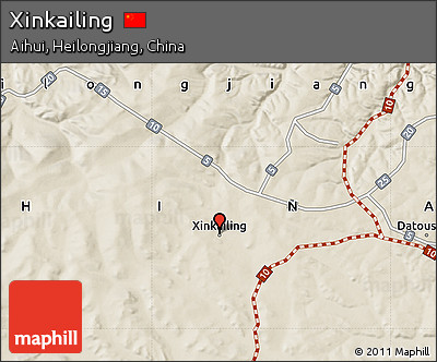 Shaded Relief Map of Xinkailing