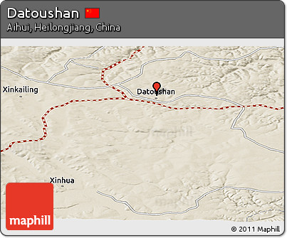 Shaded Relief Panoramic Map of Datoushan