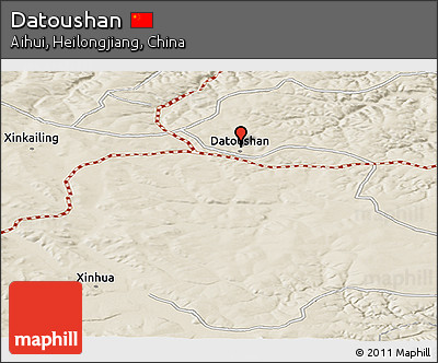 Shaded Relief Panoramic Map of Datoushan